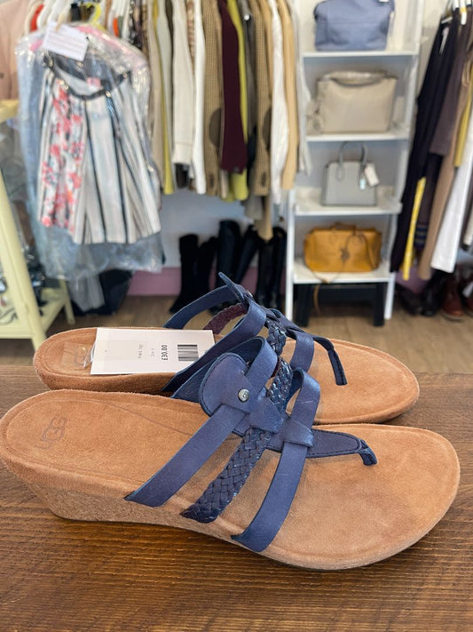 Ugg Wedge Blue Sandal 8 Shoes